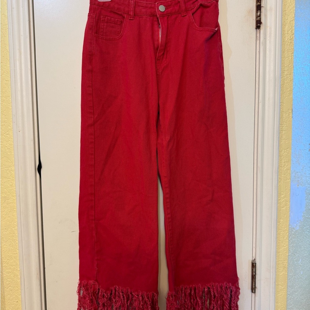 Red jeans